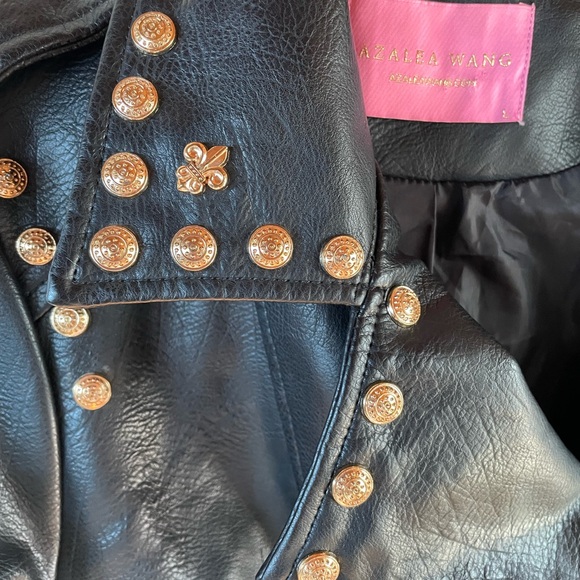 Azalea Wang Studded Black Moto Jacket Large EUC - Picture 5 of 14